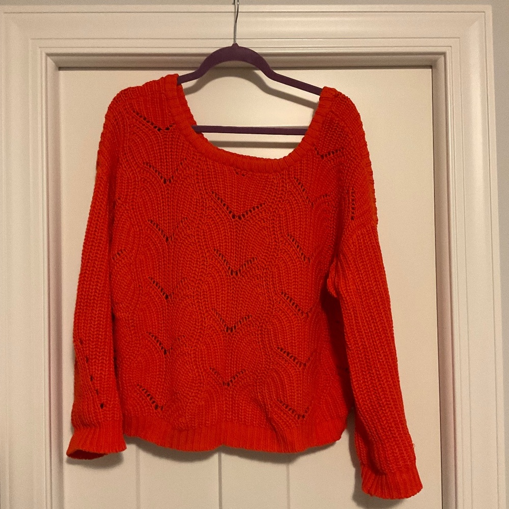 Orange 525, oversized, off-the-shoulder sweater